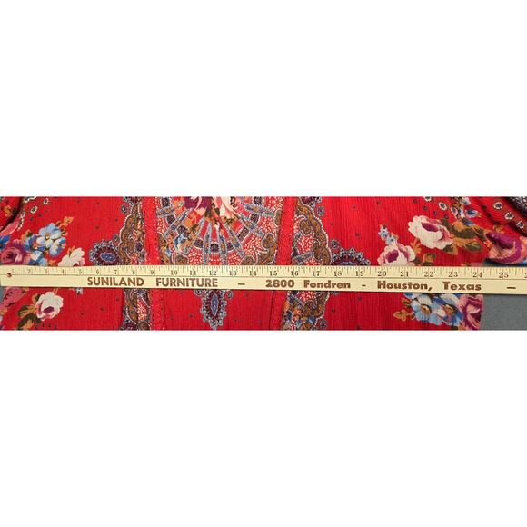 Bila Womens M/L Open Front Cardigan Boho Kimono Relaxed Fit Asymmetrical Artsy - Picture 3 of 9